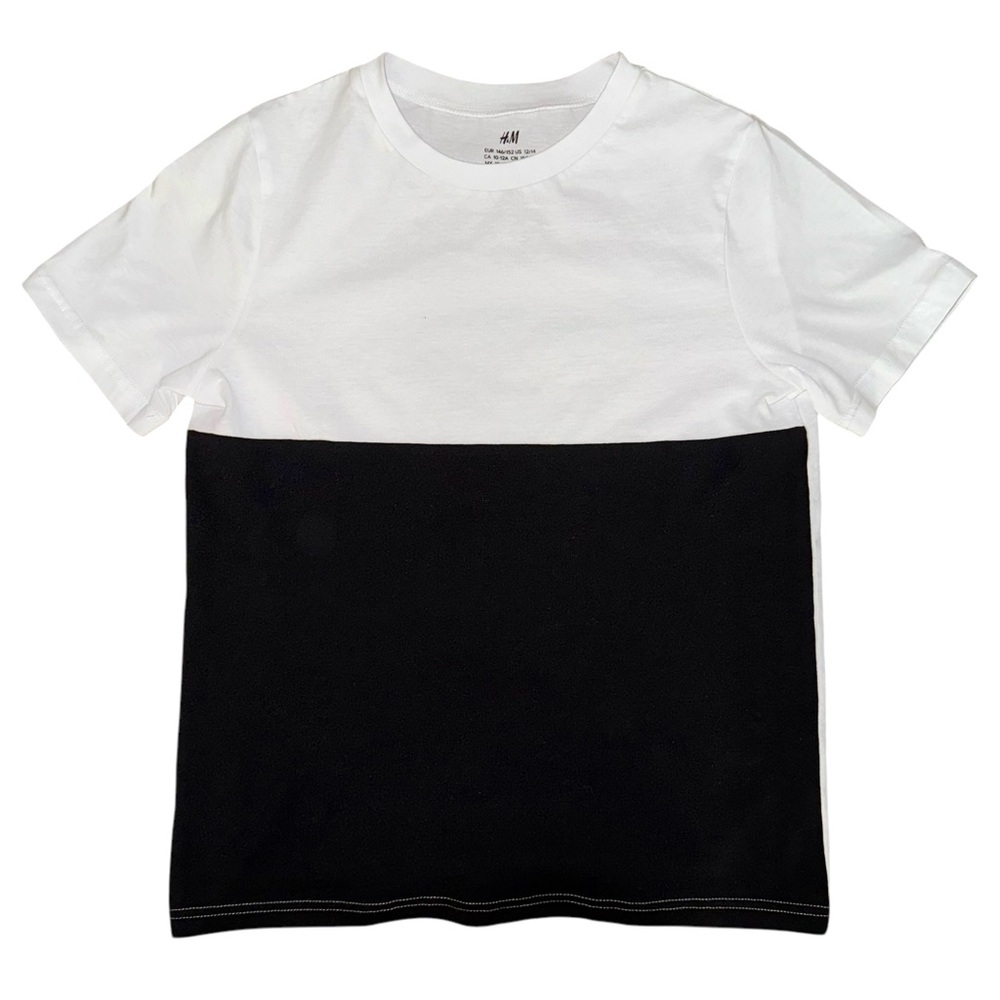 H&M boys black and white short sleeve t-shirt